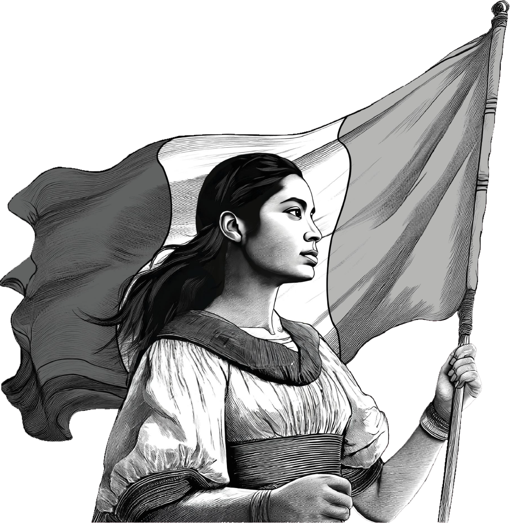 Mujer con bandera