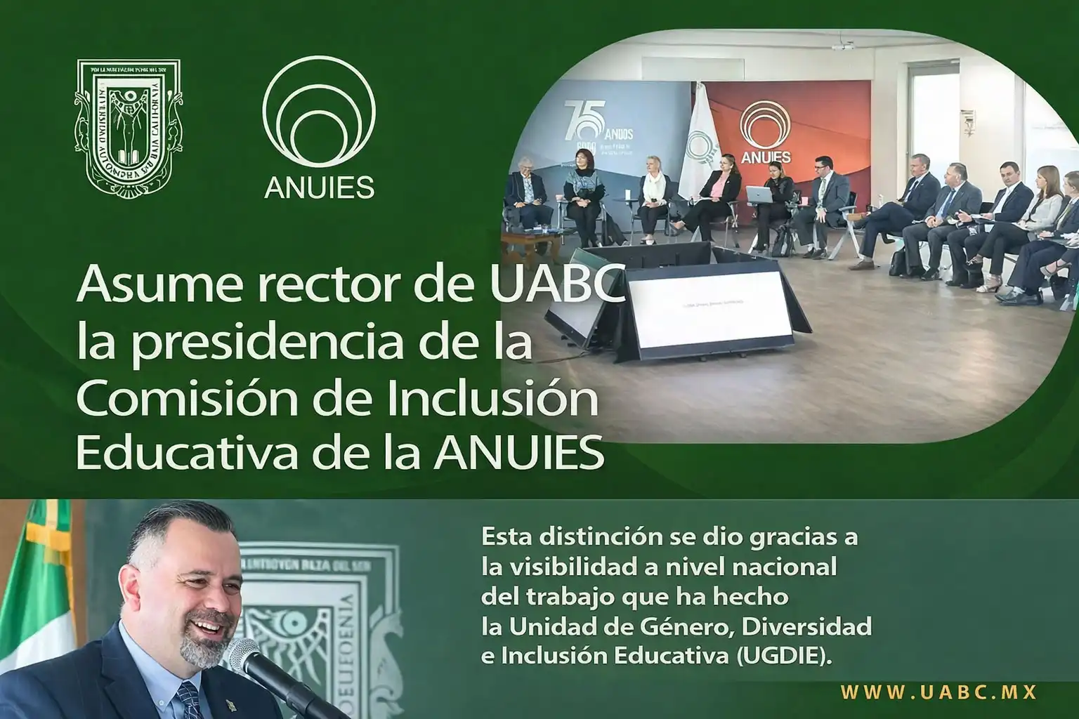 Este nombramiento refuerza el compromiso de la UABC con una educación inclusiva y de calidad a nivel nacional.